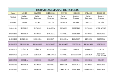 Horario biologia discount