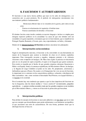 8. Fascismos y autoritarismos