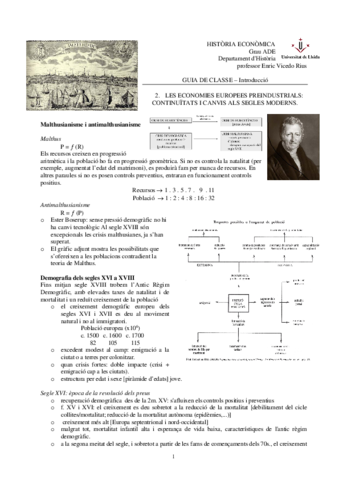 2. Economies Europees Preindustrials