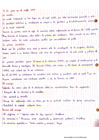 La prosa en el siglo XVIII