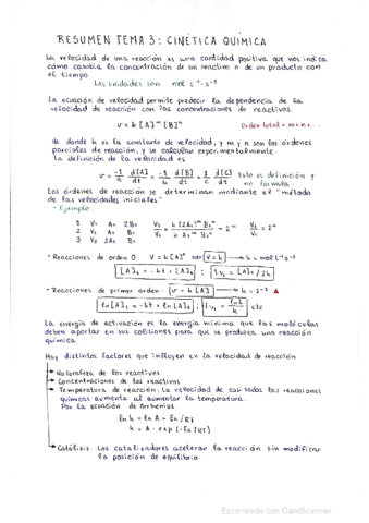 Resumen Tema3 Cinética Química
