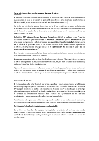 Tema 6. Servicios profesionales farm