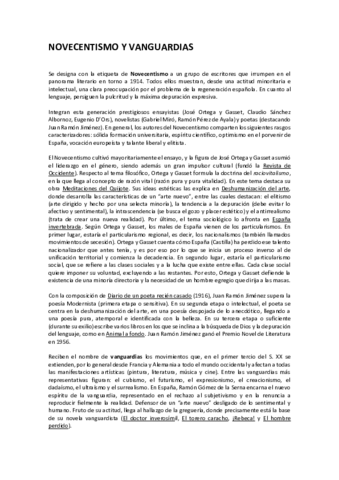 Novecentismo y Vanguardias