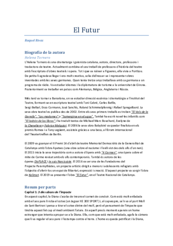 Analisis ''El futur'' de Helena Tornero