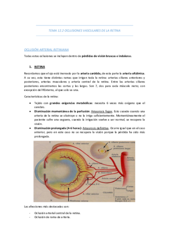 T12.2 DEGENERACIONES VASCULARES RETINA