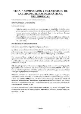 Tema 7. COMPOSICIÓN Y METABOLISMO DE LAS LIPOPROTEÍNAS PLASMÁTICAS. DISLIPIDEMIAS.pdf