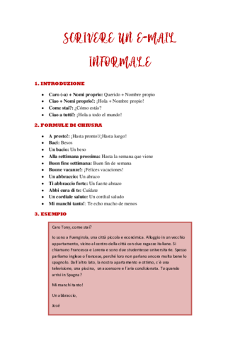 Scrivere un e-mail informale