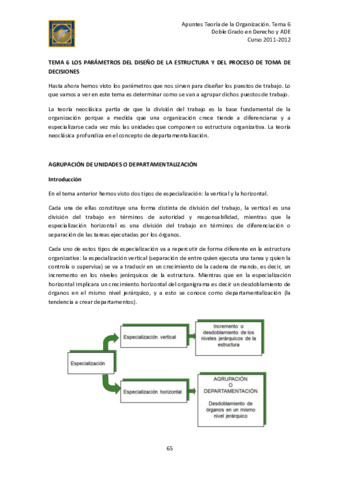 TEMA 6 LOS PARÁMETROS DEL DISEÑO DE LA ESTRUCTURA Y DEL PROCESO DE TOMA DE DECISIONES.pdf