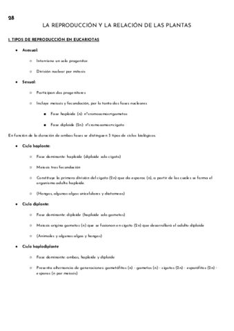 Reproducción y relación de las plantas
