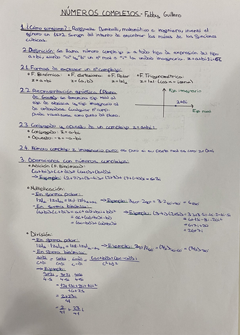 NÚMEROS COMPLEJOS - 1 página