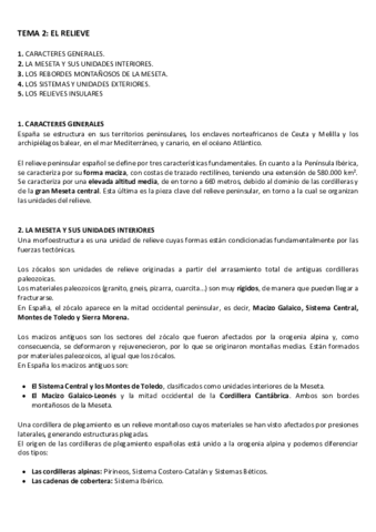 Tema 2: El relieve