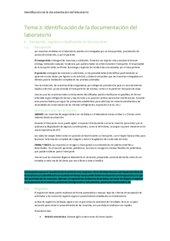 Identificación de la documentación del laboratorio