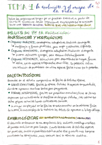 T4: La evolución y el origen de la vida 