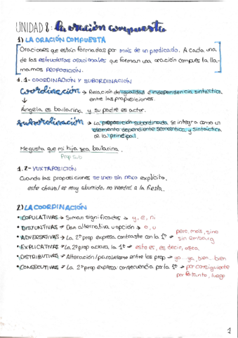 T8: La oración compuesta