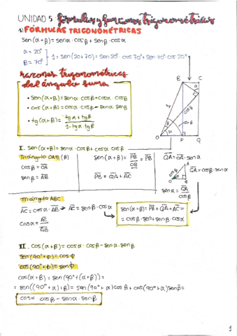 T5: Fórmulas y funciones trigonométricas