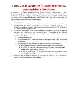 Tema 14 - El Gobierno (I). Nombramiento composición y funciones.pdf