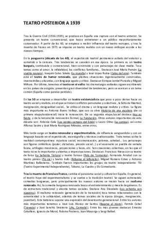 Teatro posterior a 1939
