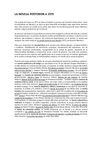 Novela posterior a 1975