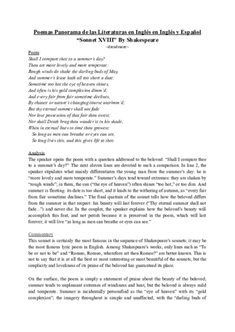 Sonnet 18 - Shakespeare