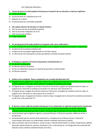 D.Procesal- TEST 1 DERECHO PROCESAL - SOLUCIONES.pdf