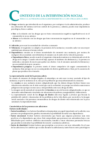 PERSONAS DROGODEPENDIENTES U OTRAS ADICCIONES