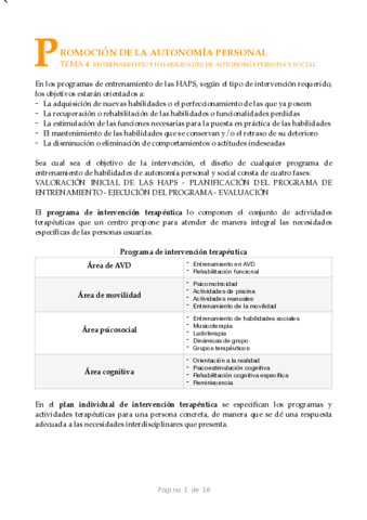 ENTRENAMIENTO DE LAS HAPS