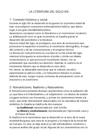 Romanticismo, realismo y naturalismo