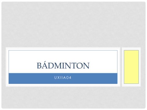 Bádminton presentación