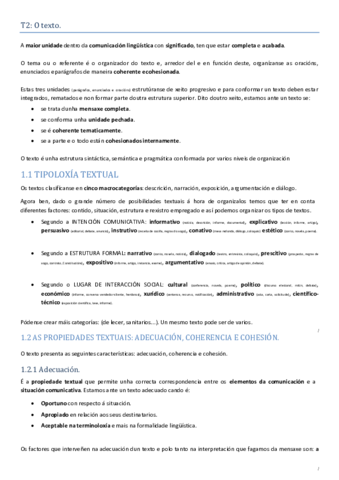 T2 O TEXTO
