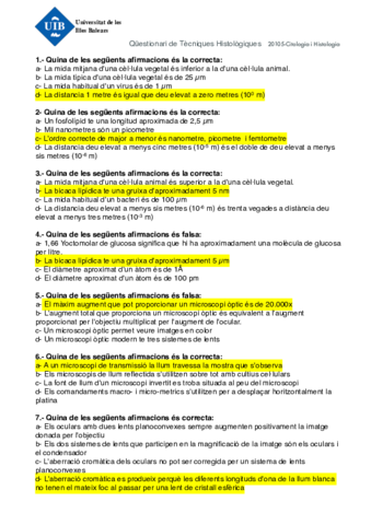 00 Qüestions Mètode Histològic examen respuestas .pdf