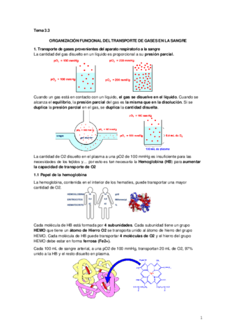 Tema 3.3 Transporte gases en la sangre