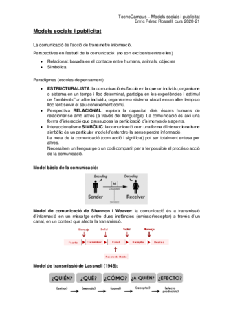 Apunts MODELS SOCIALS