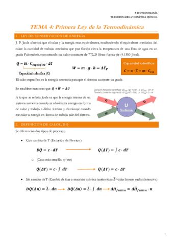 T4. Primera Ley de la Termodinámica