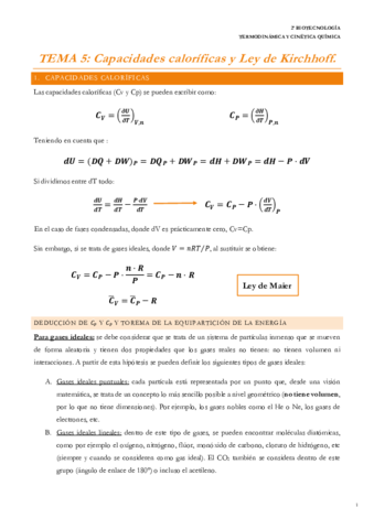 T5. Capacidades caloríficas