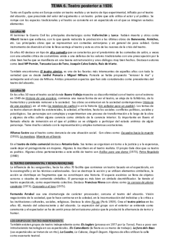 Tema 6. Teatro posterior a 1939