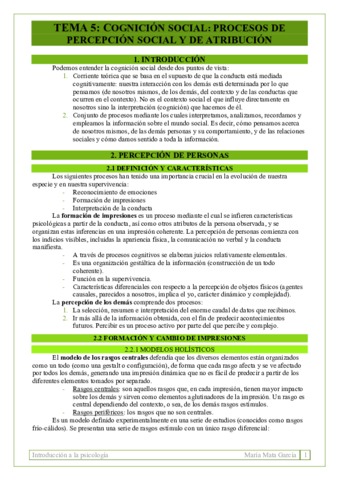 TEMA 5. Cognición social