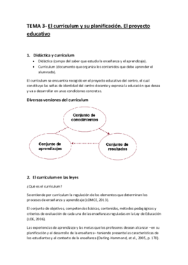 TEMA 3- El currículum y su planificación. El proyecto educativo.pdf
