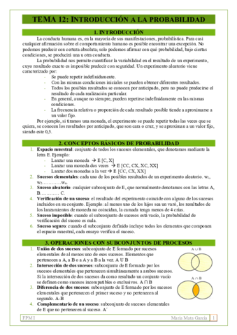 TEMA 12. Introducción a la probabilidad