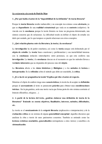 Paul de Man - Resistencia teoría 