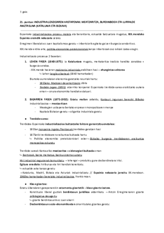21. Indusktralizazioaren hastapena. 