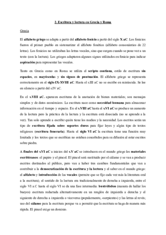 2. Escritura y lectura en Grecia y Roma