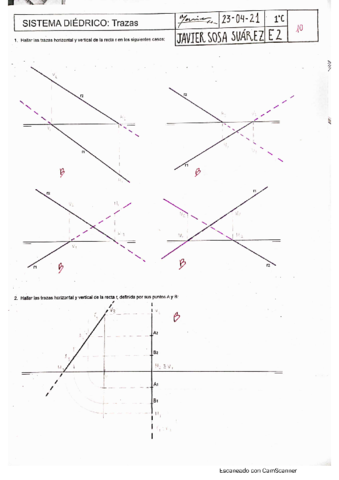 Trazas y recta de perfil
