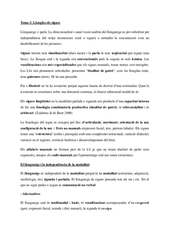Tema 3: Llengües de signes 