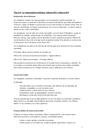 la restauración borbónica