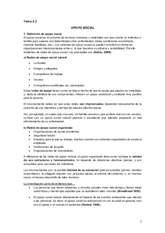 Tema 2.3 Apoyo Social