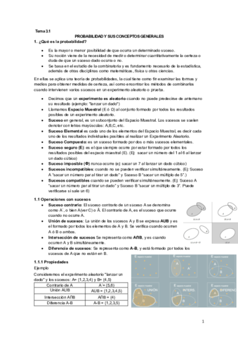 Tema 3.1 Probabilidad y sus conceptos