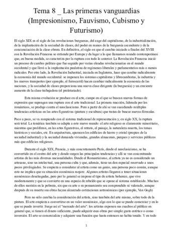 T.8 _ Las Primeras vanguardias