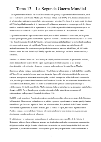 Tema 13 _ La II Guerra Mundial
