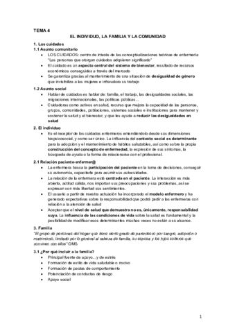 Tema 4. Individuo, familia y comunidad