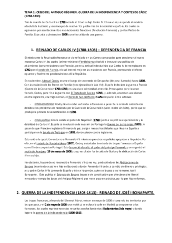 TEMA 1: CRISIS ANTIGUO RÉGIMEN (1788)